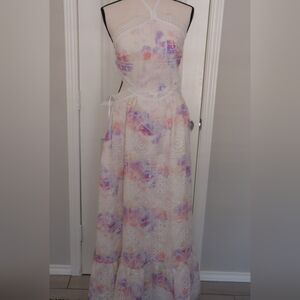 Gianni Bini Delaney Eyelet halter dress